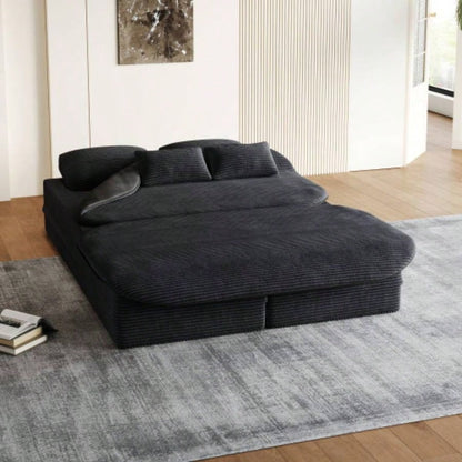 752 - in - 1 Foldable Sofa, Convertible Sleeper Foam Sofa Bed with Multi Functional Blanket, Corduroy Floor folding sofa bed, Floor Sofa Lounge Sofa Living Room Bedroom Lounge Studio