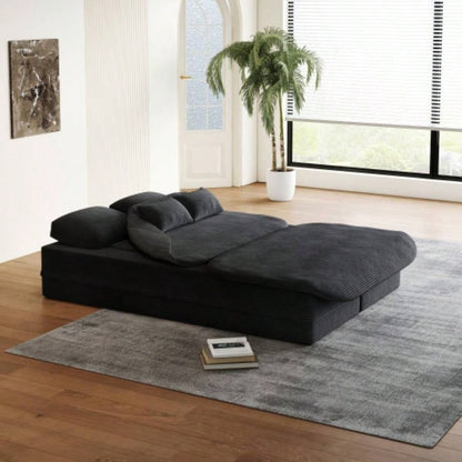 752 - in - 1 Foldable Sofa, Convertible Sleeper Foam Sofa Bed with Multi Functional Blanket, Corduroy Floor folding sofa bed, Floor Sofa Lounge Sofa Living Room Bedroom Lounge Studio