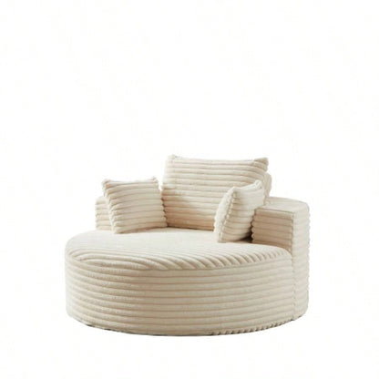 55L Corduroy Sponge single sofa, No Assembly Required, Fluffy Modern Sleeper Chair Living room, Bedroom, Lounge and Projection RoomNot a swivel chair.