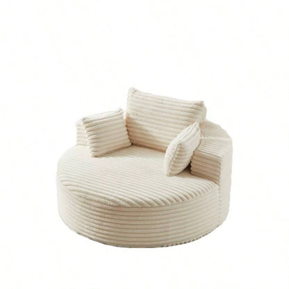 55L Corduroy Sponge single sofa, No Assembly Required, Fluffy Modern Sleeper Chair Living room, Bedroom, Lounge and Projection RoomNot a swivel chair.