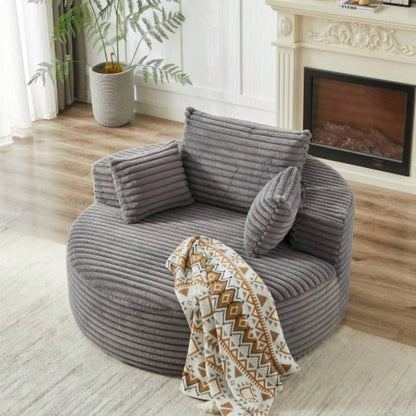 55L Corduroy Sponge single sofa, No Assembly Required, Fluffy Modern Sleeper Chair Living room, Bedroom, Lounge and Projection RoomNot a swivel chair.