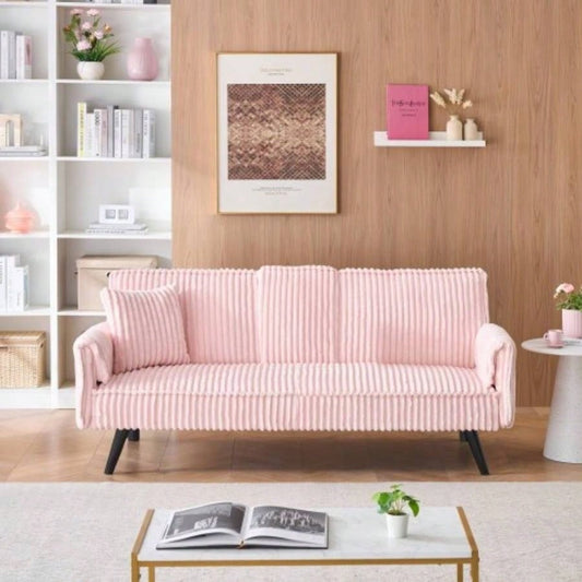 Minimalist style, straight - line corduroy sofa suitable sitting and lying in living room and bedroom