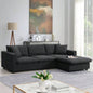 VIDEO provided New. 4*64.6 Modern Sectional Sofa, L - shaped Couch Set with 2 pillows, 4 - Polyester Fabric Couch Set with Convertible Ottoman Living Room, Apartment, Office, 4 Colors