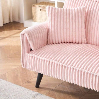 Minimalist style, straight - line corduroy sofa suitable sitting and lying in living room and bedroom