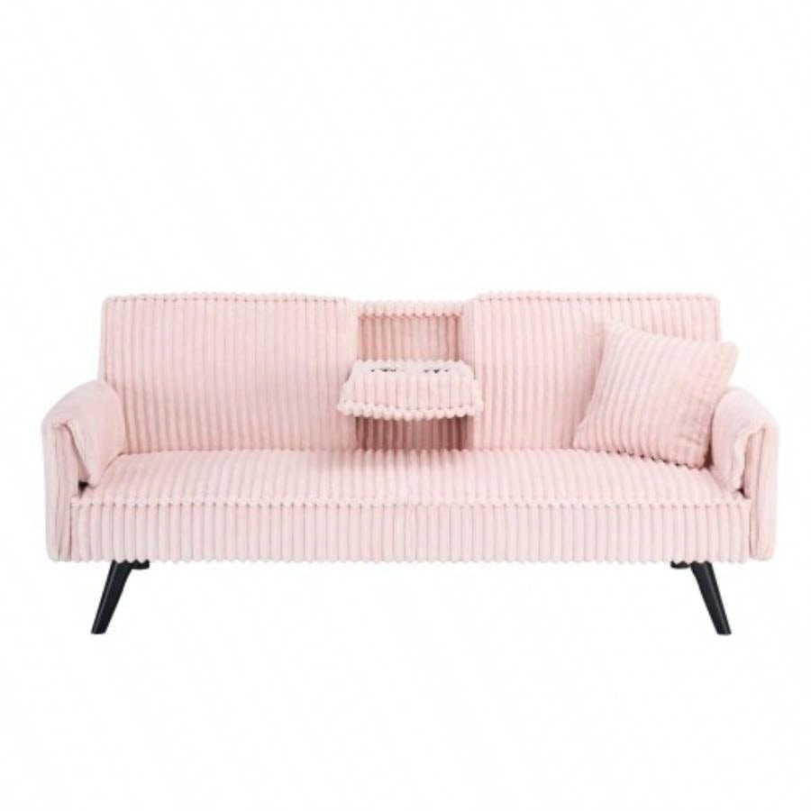 Minimalist style, straight - line corduroy sofa suitable sitting and lying in living room and bedroom