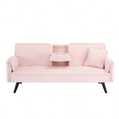 Minimalist style, straight - line corduroy sofa suitable sitting and lying in living room and bedroom