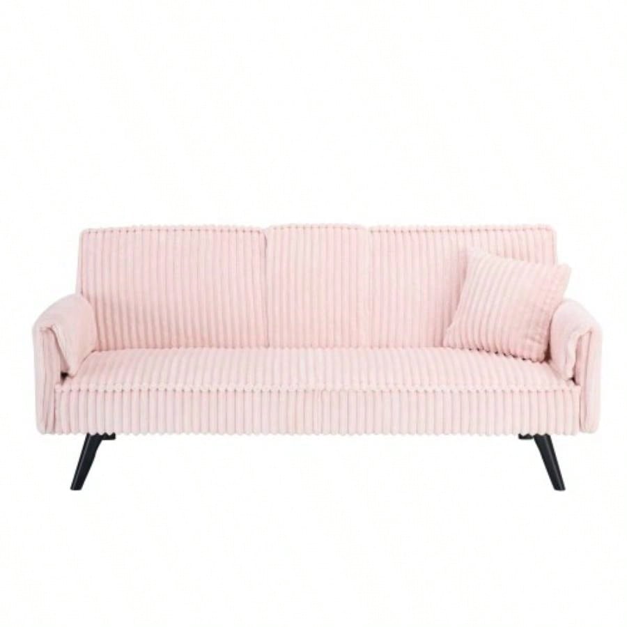 Minimalist style, straight - line corduroy sofa suitable sitting and lying in living room and bedroom