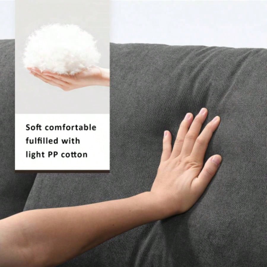 VIDEO provided New. 4*64.6 Modern Sectional Sofa, L - shaped Couch Set with 2 pillows, 4 - Polyester Fabric Couch Set with Convertible Ottoman Living Room, Apartment, Office, 4 Colors