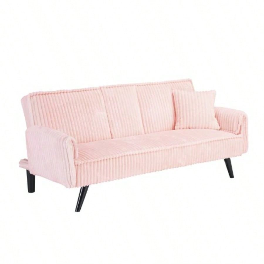 Minimalist style, straight - line corduroy sofa suitable sitting and lying in living room and bedroom