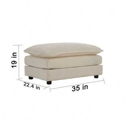 Comfort U Shaped Couch with Reversible Chaise, Modular Large U - Shape Sectional Sofa, Double Ottomans, Beige Chenille