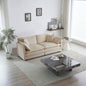 Modern Fabric Loveseat Sofa Couch Living Room, Upholstered Large Size Deep 2 - Sofa with 4 Pillows, Beige Chenille