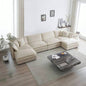 Comfort U Shaped Couch with Reversible Chaise, Modular Large U - Shape Sectional Sofa, Double Ottomans, Beige Chenille