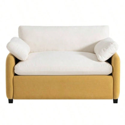 Video50*43 Oversized Chenille Single Sofa Chair, Wide and Deep Accent Chair, Modern Upholstered Comfy Armchair, Color Blocking Couch Lounge with Pillows Living Room, Apartment, Bedroom, Colors