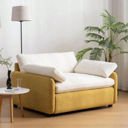 Video50*43 Oversized Chenille Single Sofa Chair, Wide and Deep Accent Chair, Modern Upholstered Comfy Armchair, Color Blocking Couch Lounge with Pillows Living Room, Apartment, Bedroom, Colors