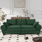 U - Style 85.4 Modern Curved Sofa, Back Upholstered Couch with 2 Decorative Throw Pillows, Corduroy Fabric Couch Living Room, Bedroom, Apartment