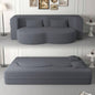 Modern Floor Sofa with 2 Pillows, Convertible Teddy Fabric Foam - Filled Sleeper Sofa Bed, 15 Full Size Folding Mattress Living Room, Guest Bed, Playroom, no assembly required, PinkOld Sku: W1885P230384