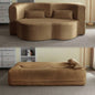 Modern Floor Sofa with 2 Pillows, Convertible Teddy Fabric Foam - Filled Sleeper Sofa Bed, 15 Full Size Folding Mattress Living Room, Guest Bed, Playroom, no assembly required, PinkOld Sku: W1885P230384