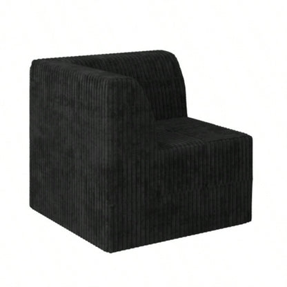 L shape Modular Sectional Sofa, Compressed Sectional Sofa Modern Minimalist Style Corduroy Couch, Sleeper Sofa Living Room, Bedroom, Comfy Compressed Sofa Couch Space - Efficient Design - black