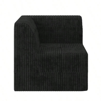 L shape Modular Sectional Sofa, Compressed Sectional Sofa Modern Minimalist Style Corduroy Couch, Sleeper Sofa Living Room, Bedroom, Comfy Compressed Sofa Couch Space - Efficient Design - black