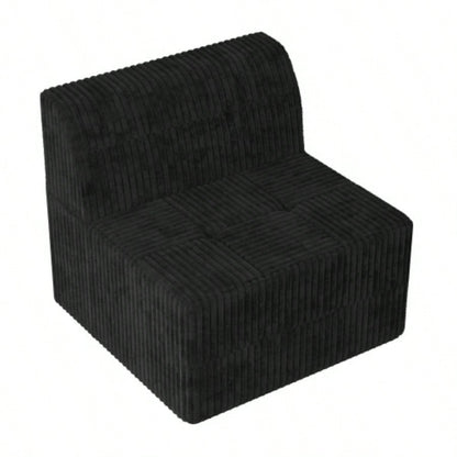 L shape Modular Sectional Sofa, Compressed Sectional Sofa Modern Minimalist Style Corduroy Couch, Sleeper Sofa Living Room, Bedroom, Comfy Compressed Sofa Couch Space - Efficient Design - black