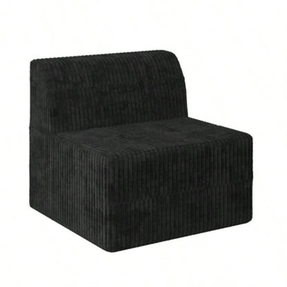 L shape Modular Sectional Sofa, Compressed Sectional Sofa Modern Minimalist Style Corduroy Couch, Sleeper Sofa Living Room, Bedroom, Comfy Compressed Sofa Couch Space - Efficient Design - black