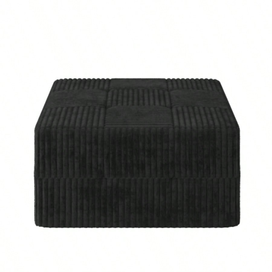 L shape Modular Sectional Sofa, Compressed Sectional Sofa Modern Minimalist Style Corduroy Couch, Sleeper Sofa Living Room, Bedroom, Comfy Compressed Sofa Couch Space - Efficient Design - black