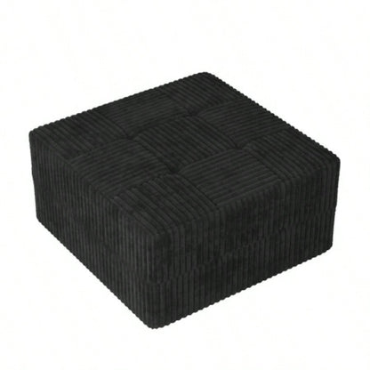L shape Modular Sectional Sofa, Compressed Sectional Sofa Modern Minimalist Style Corduroy Couch, Sleeper Sofa Living Room, Bedroom, Comfy Compressed Sofa Couch Space - Efficient Design - black