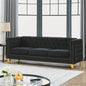 Contact us 3D modeling Velvet Sofa Living Room, Buttons Tufted Square Arm Couch, Modern Couch Upholstered Button and Metal, Sofa Couch Bedroom, Black Velvet, 2PCS