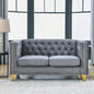 Contact us 3D modeling Velvet Sofa Living Room, Buttons Tufted Square Arm Couch, Modern Couch Upholstered Button and Metal, Sofa Couch Bedroom, Black Velvet, 2PCS