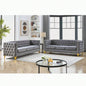 Contact us 3D modeling Velvet Sofa Living Room, Buttons Tufted Square Arm Couch, Modern Couch Upholstered Button and Metal, Sofa Couch Bedroom, Black Velvet, 2PCS