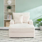 39 - inch Spring upholstered armchair and Ottoman set - comfortable single sofa with cup holder and corduroy fabric, living room or bedroom