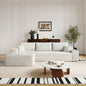 107 Cloud Sectional Couch with L - Shape Chaise, Modern Modular Sofa with Deep, Upholstered Couches Living Room Bedroom, No Assembly Required, Plush Corduroy FabricWhite