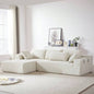 Modern Chenille Upholstered Sectional Sofa Couch Set, Modular 108 L Shaped Sectional Living Room Sofa Set With 6 Pillows, Combination Sofa Couch Living Room, BedroomLeft ChaiseW834P240003