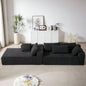 Modern Chenille Upholstered Sectional Sofa Couch Set, Modular 108 L Shaped Sectional Living Room Sofa Set With 6 Pillows, Combination Sofa Couch Living Room, BedroomLeft ChaiseW834P240003