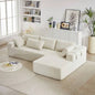Modern Chenille Upholstered Sectional Sofa Couch Set, Modular 108 L Shaped Sectional Living Room Sofa Set With 6 Pillows, Combination Sofa Couch Living Room, BedroomLeft ChaiseW834P240003