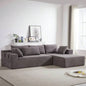 Modern Chenille Upholstered Sectional Sofa Couch Set, Modular 108 L Shaped Sectional Living Room Sofa Set With 6 Pillows, Combination Sofa Couch Living Room, BedroomLeft ChaiseW834P240003