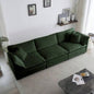 Mid - Modern Couch 3 - Seater Sofa with 2 Armrest Pillows and 3 Toss Pillows, Couch Living Room Green Chenille