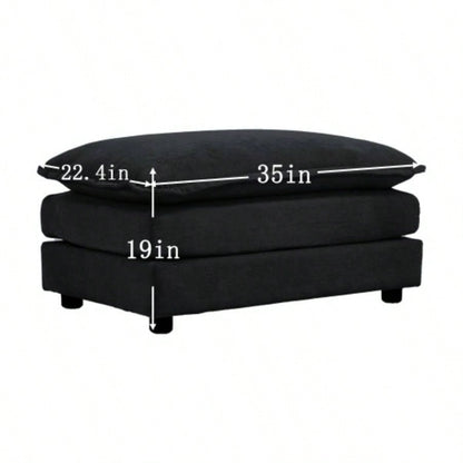 Comfortable Deep Reversible Modular 6 Seater Sectional Soft Sofa U Shaped Sectional Couch with 3 Ottomans, 3 Toss Pillows and 2 Arm Pillows