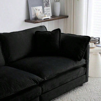 Comfortable Deep Reversible Modular 6 Seater Sectional Soft Sofa U Shaped Sectional Couch with 3 Ottomans, 3 Toss Pillows and 2 Arm Pillows