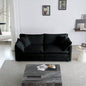 Modern Fabric Loveseat Sofa Couch Living Room, Upholstered Large Size Deep 2 - Sofa with 4 Pillows, Black Chenille