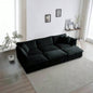 Comfortable Deep Reversible Modular 6 Seater Sectional Soft Sofa U Shaped Sectional Couch with 3 Ottomans, 3 Toss Pillows and 2 Arm Pillows