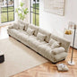 Cloud Couch 2 Seater Sofa Living Room, Chenille 2 - sofa with 2 Lumbar pillows and 2 throw pillows, Chenille White