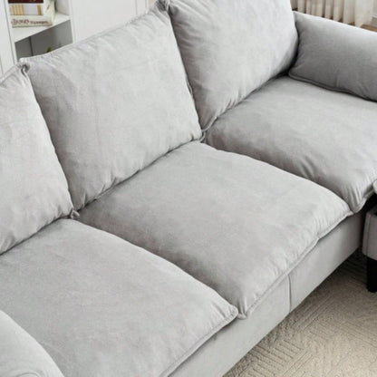 Convertible Combination Sofa Sofa L - Shaped Sofa with Footstools with Storage, Beige Sofa Living Room, Living Room/Bedroom/Office/Small Space 3 - Seater Combination Sofa - Beige