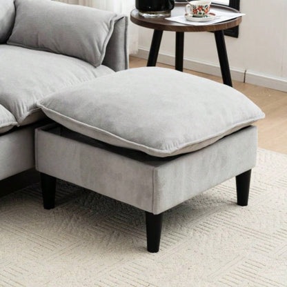 Convertible Combination Sofa Sofa L - Shaped Sofa with Footstools with Storage, Beige Sofa Living Room, Living Room/Bedroom/Office/Small Space 3 - Seater Combination Sofa - Beige