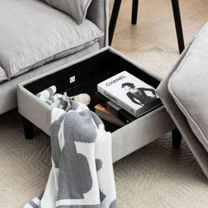 Convertible Combination Sofa Sofa L - Shaped Sofa with Footstools with Storage, Beige Sofa Living Room, Living Room/Bedroom/Office/Small Space 3 - Seater Combination Sofa - Beige