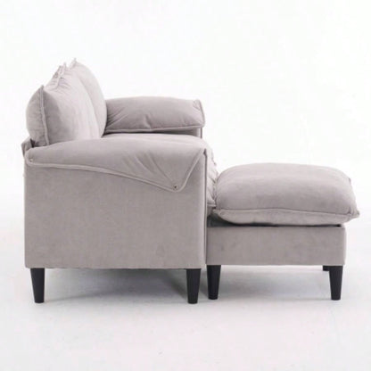 Convertible Combination Sofa Sofa L - Shaped Sofa with Footstools with Storage, Beige Sofa Living Room, Living Room/Bedroom/Office/Small Space 3 - Seater Combination Sofa - Beige