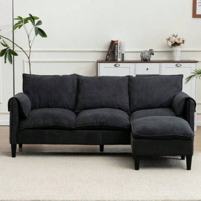 Convertible Combination Sofa Sofa L - Shaped Sofa with Footstools with Storage, Beige Sofa Living Room, Living Room/Bedroom/Office/Small Space 3 - Seater Combination Sofa - Beige