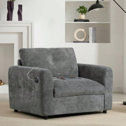 42*33 Single Sofa, Armchair with Wide, Dual - port, Pull - line Tufted Design, High - density Foam, Suitable Living Room Apartment, Chenille, 2 Colors