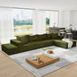 Modern Upholstered Sectional Sofa Couch Set, Modular 132 L Shaped Sectional Living Room Sofa Set With 6 Pillows, Combination Sofa Couch Living Room, Bedroom