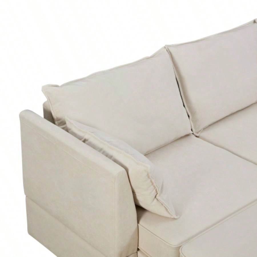 UStyle Modern Large U - Shape Modular Sectional Sofa, Convertible Sofa Bed with Reversible Chaise Living Room, Storage